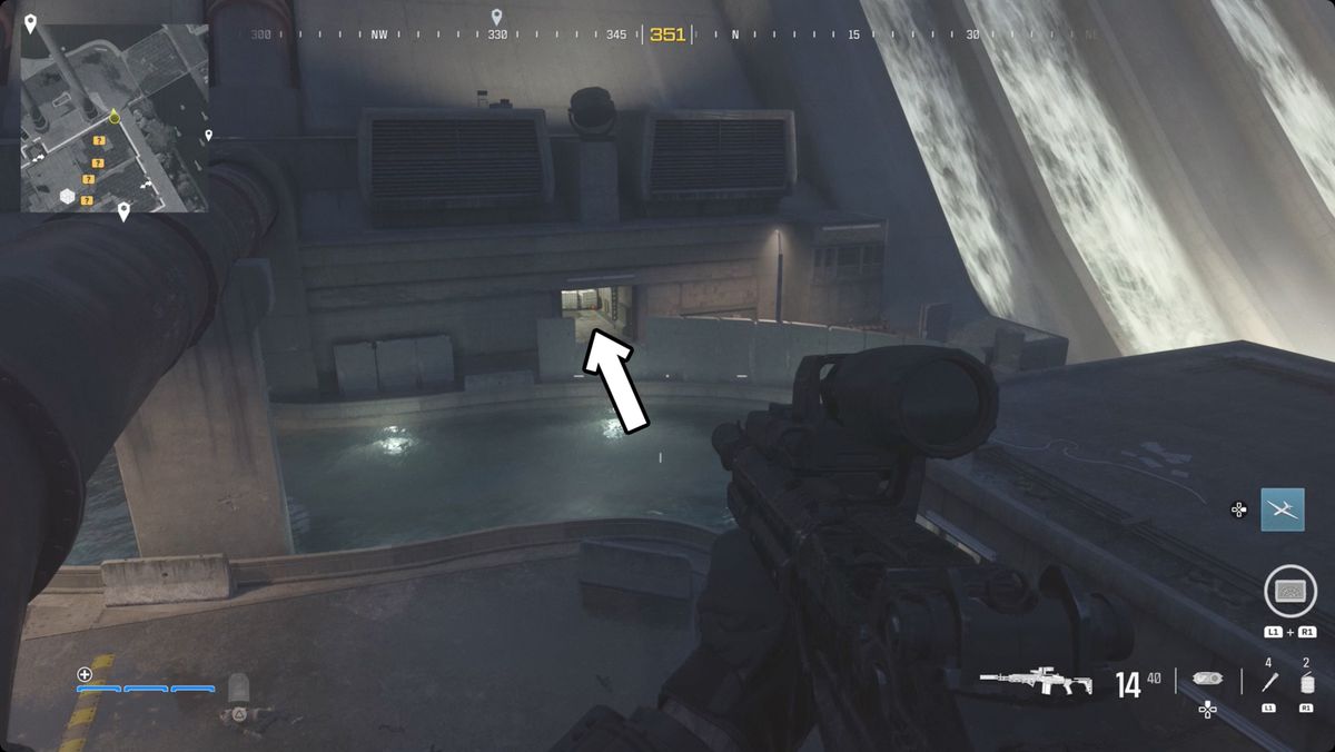 Call of Duty: Modern Warfare 3 screenshot with the Silenced Rival-9 location marked.