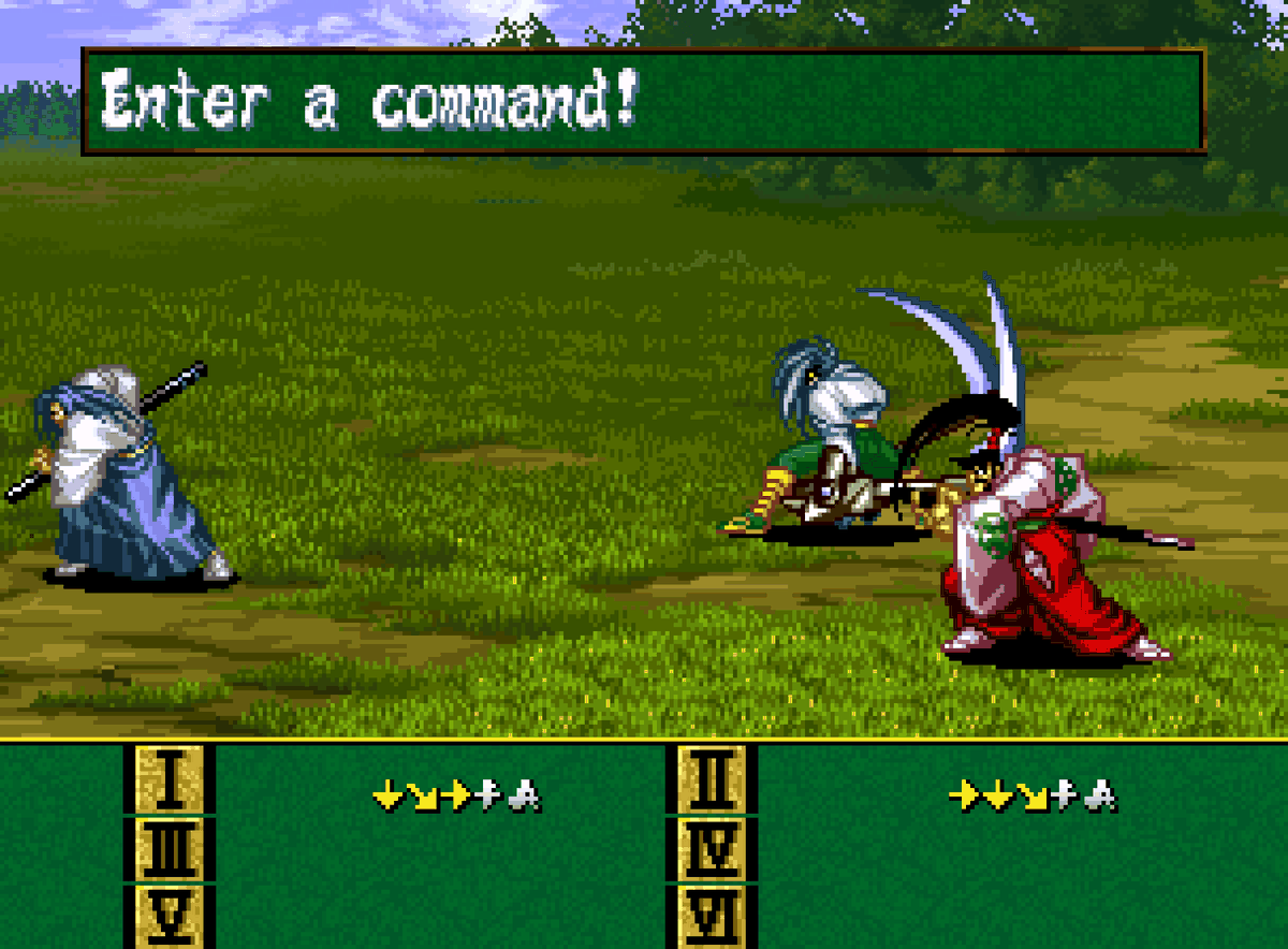 A pixelated RPG screen showing a special move menu.