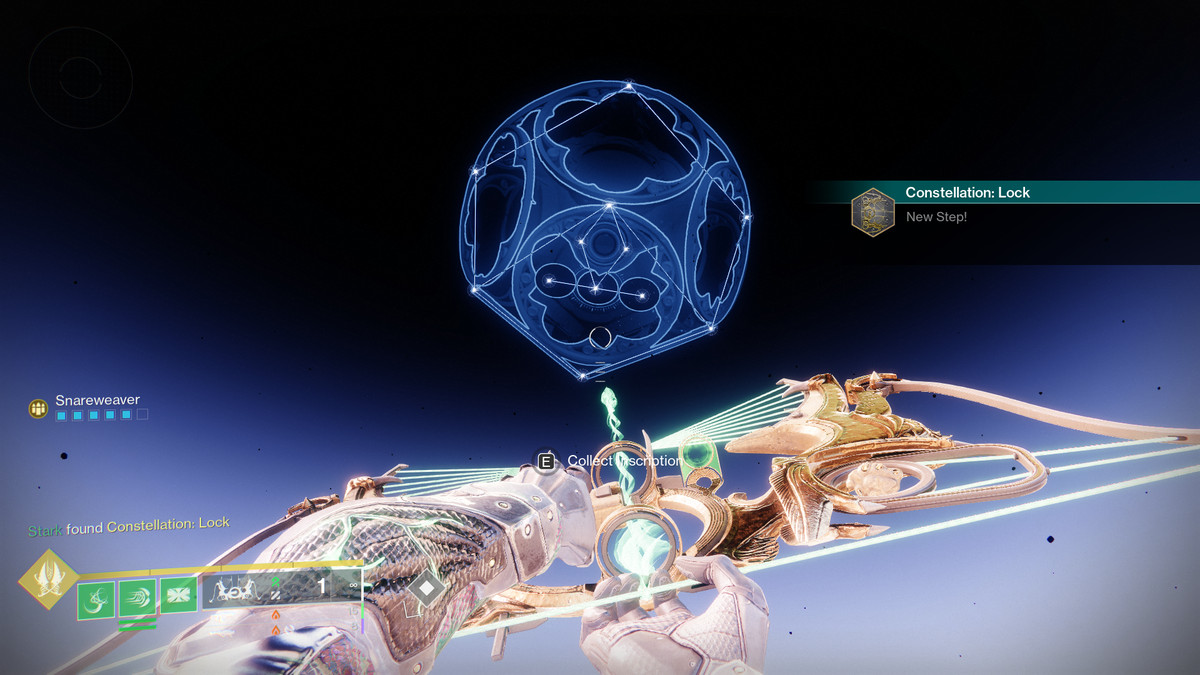 A Guardian creating a lock Constellation in Destiny 2