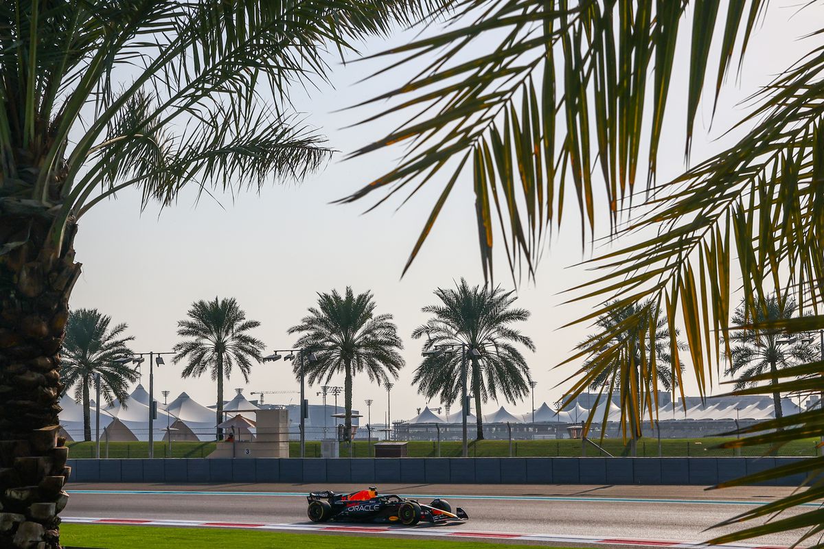 Sergio Perez of Red Bull Racing drives on track during Formula 1 post-race testing at Yas Marina Circuit