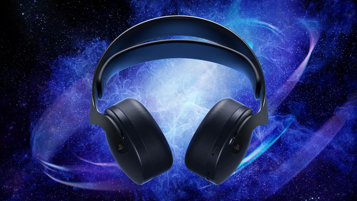 Sony’s Pulse 3D Wireless Headset on a starry background
