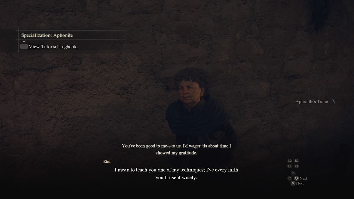 Eini, the Mage maister, speaks to the Arisen in Dragon’s Dogma 2