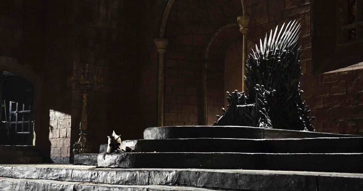 A shot of the empty Iron Throne