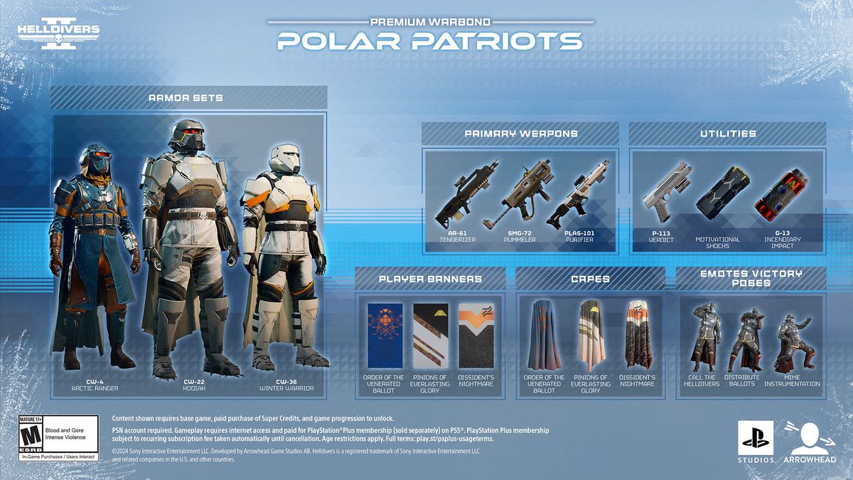 What time does Helldivers 2’s Polar Patriots Warbond release?