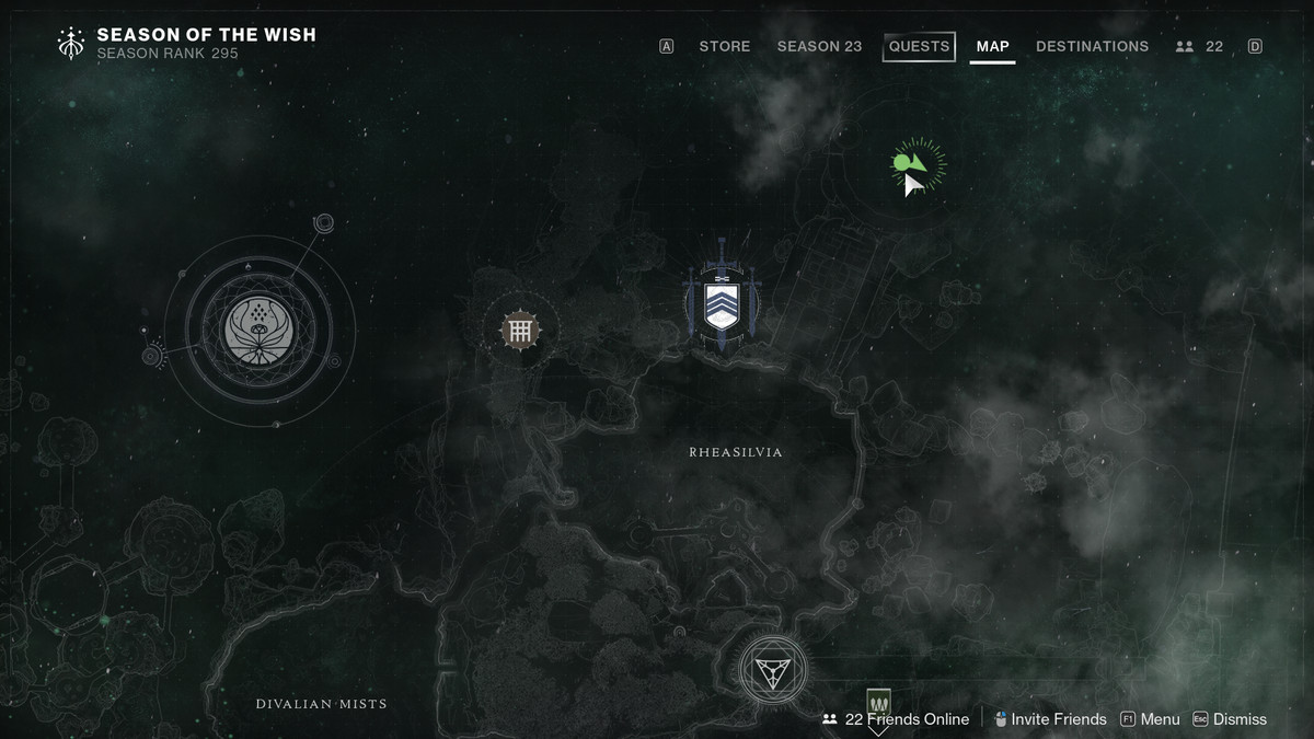 A map showing two Guardians in Harbinger’s Seclude 
