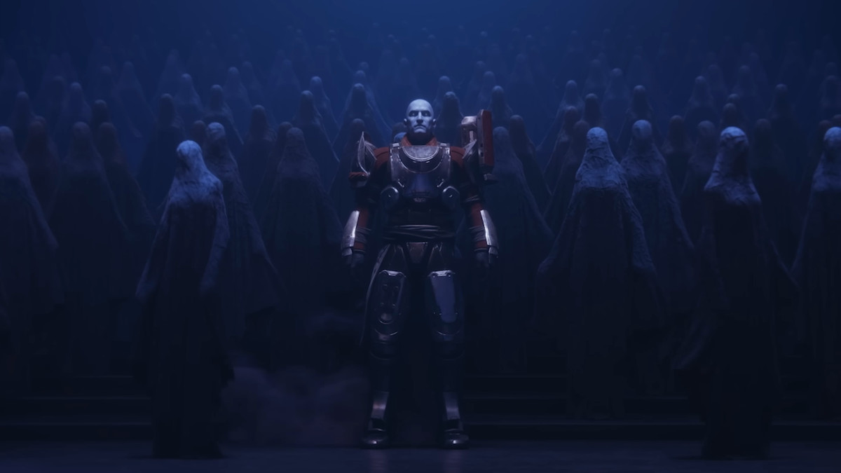 Zavala stands alongside a bunch of shrouded figures in Destiny 2: The Final Shape