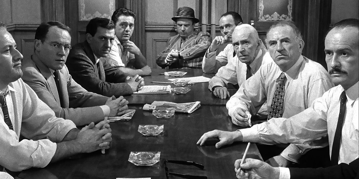 A shot of the cast of 12 Angry Men