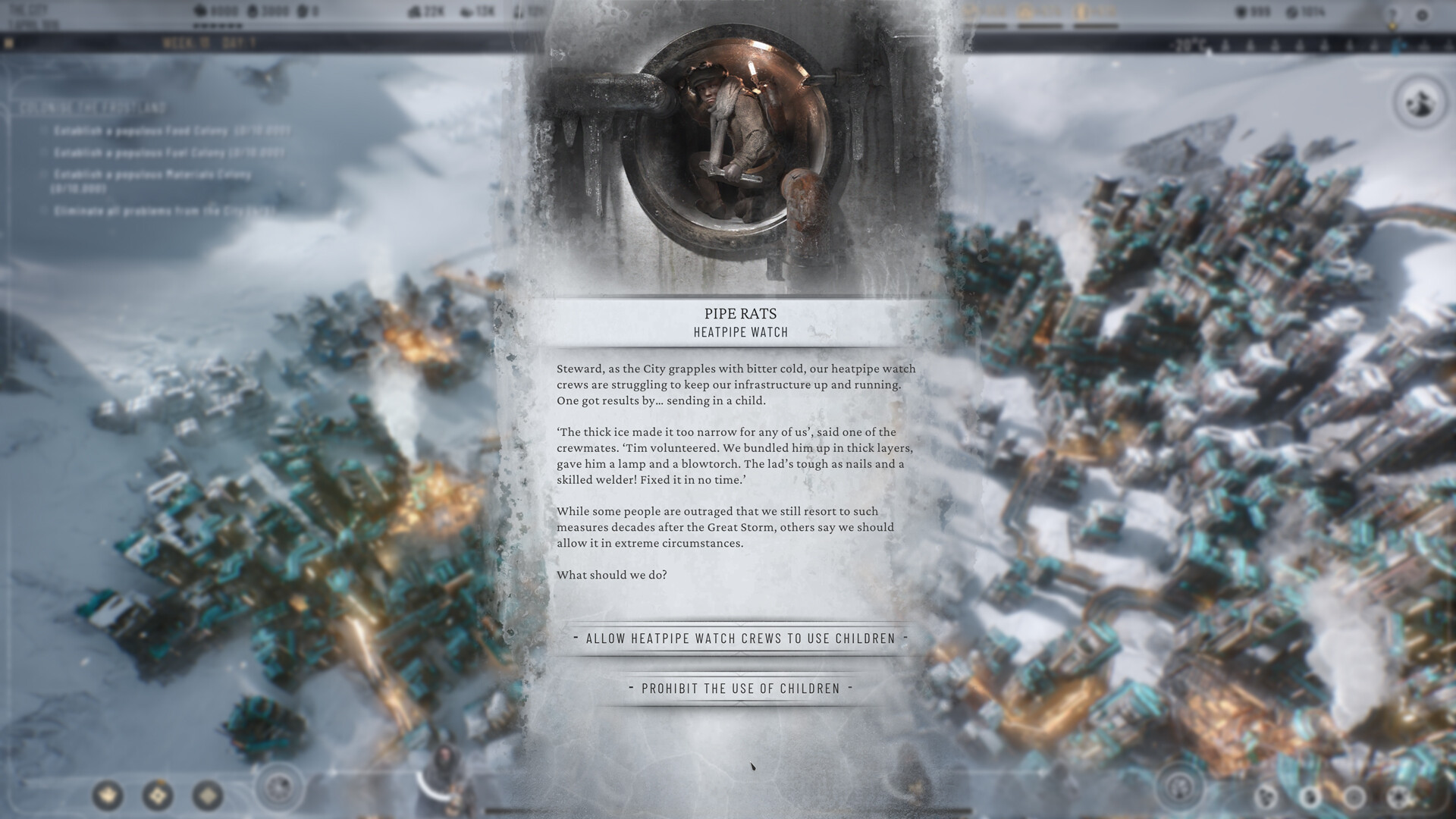 Children enter the workforce in Frostpunk 2