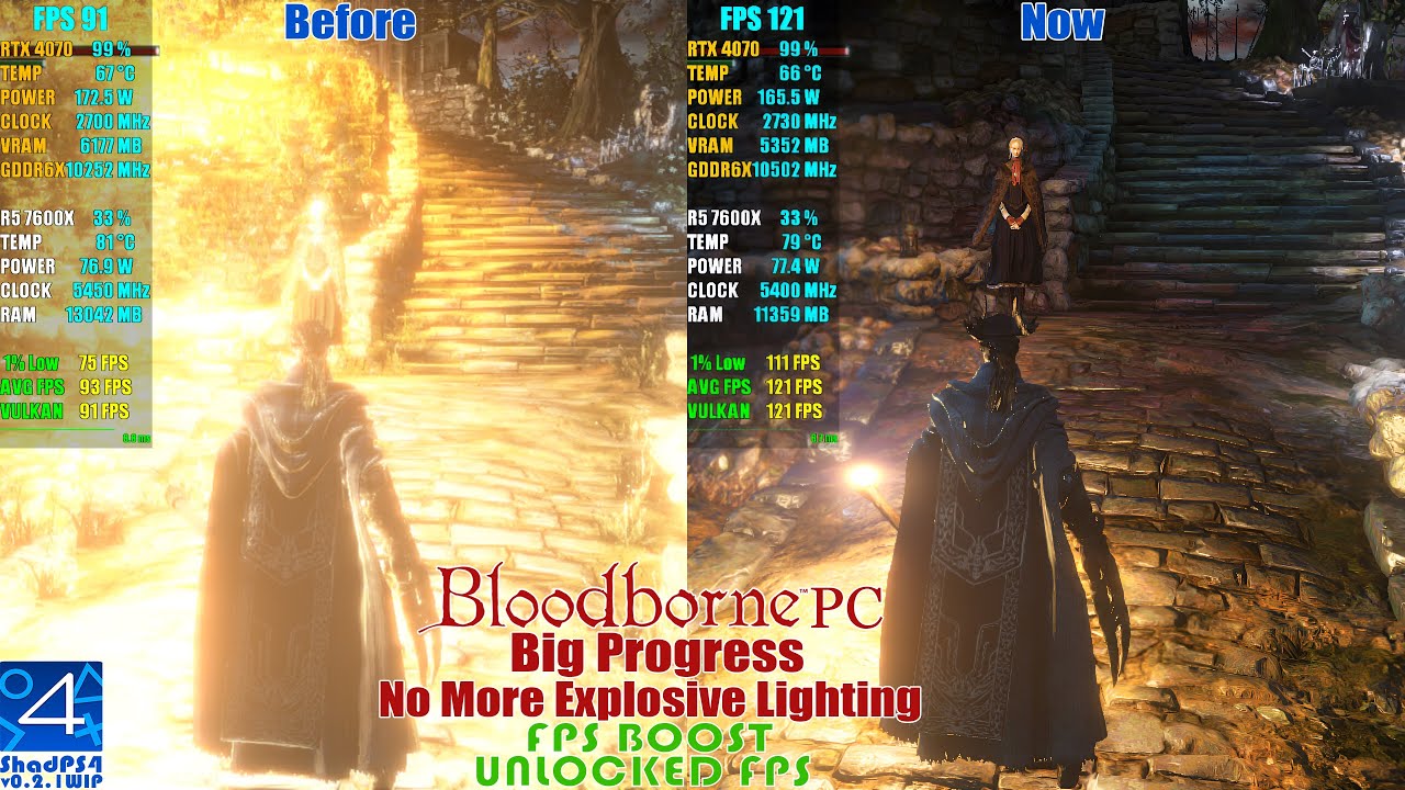 Bloodborne PC Big Progress (Intense Lighting Fixed) ~ ShadPS4 Emulator v0.2.1 WIP - Unlocked FPS - YouTube