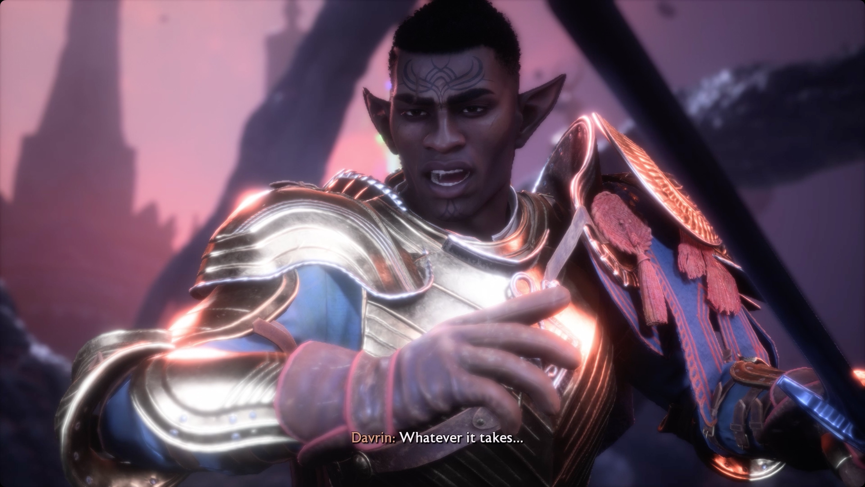 Dragon Age: The Veilguard Davrin being a brave Grey Warden