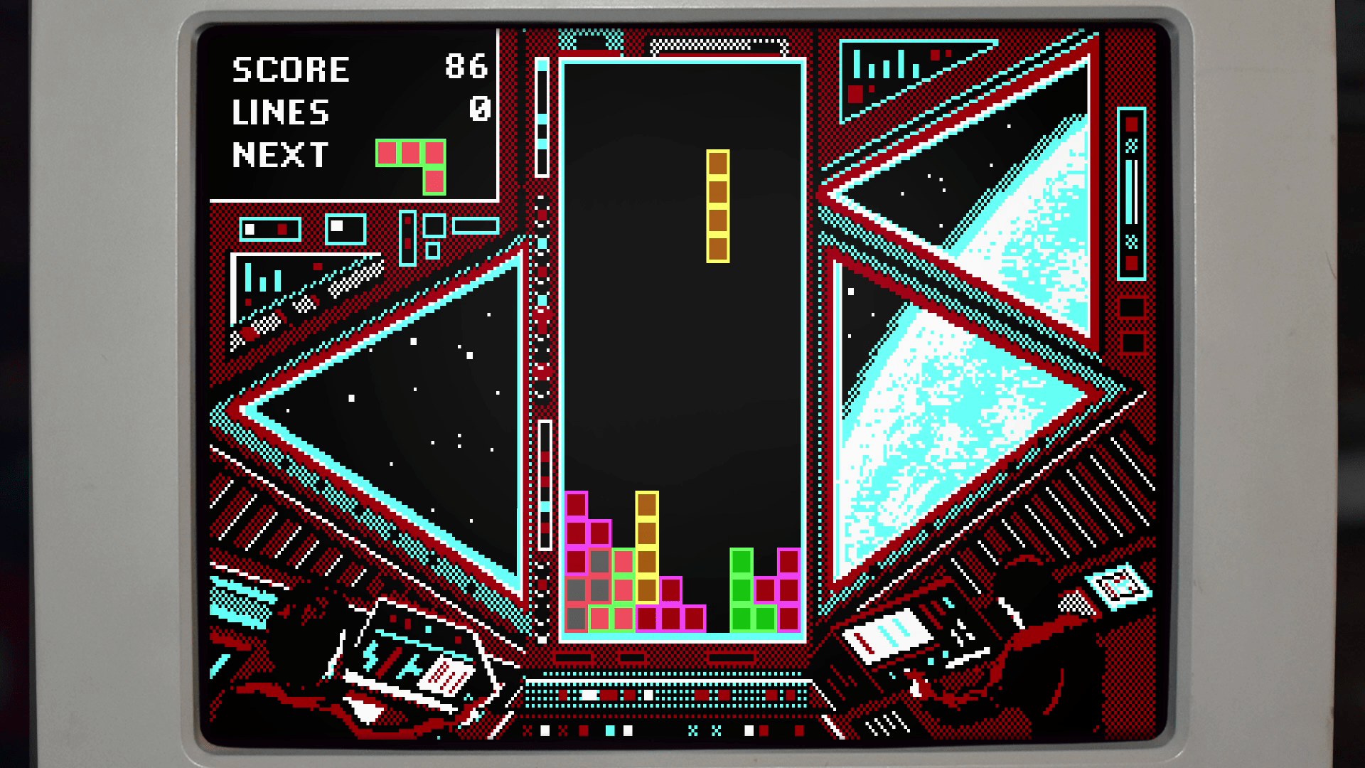 A screenshot of a retro Tetris game within Tetris Forever