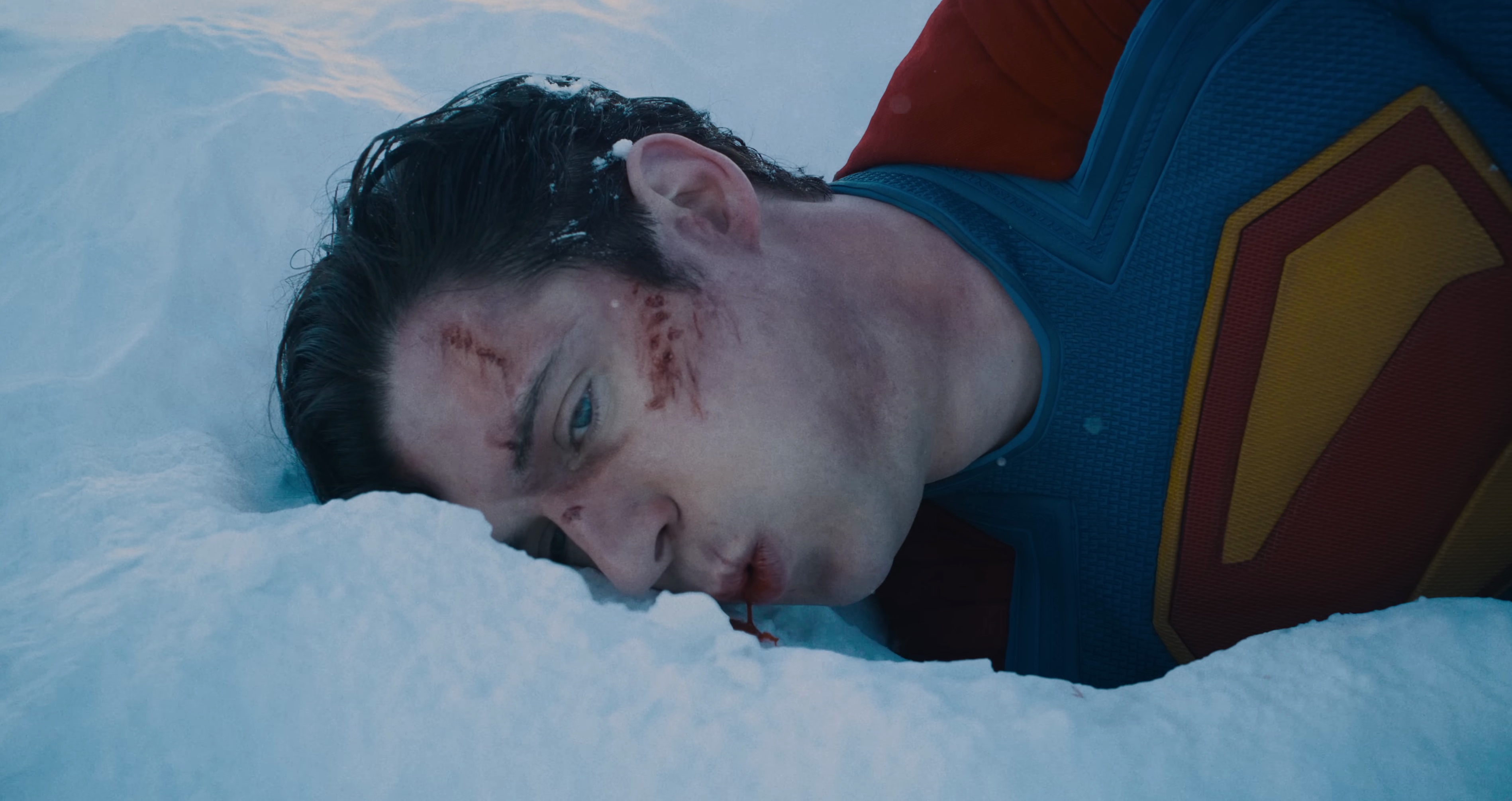 Superman spitting blood in the 2025 movie