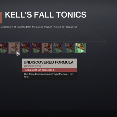 How to unlock all Tonics in Destiny 2