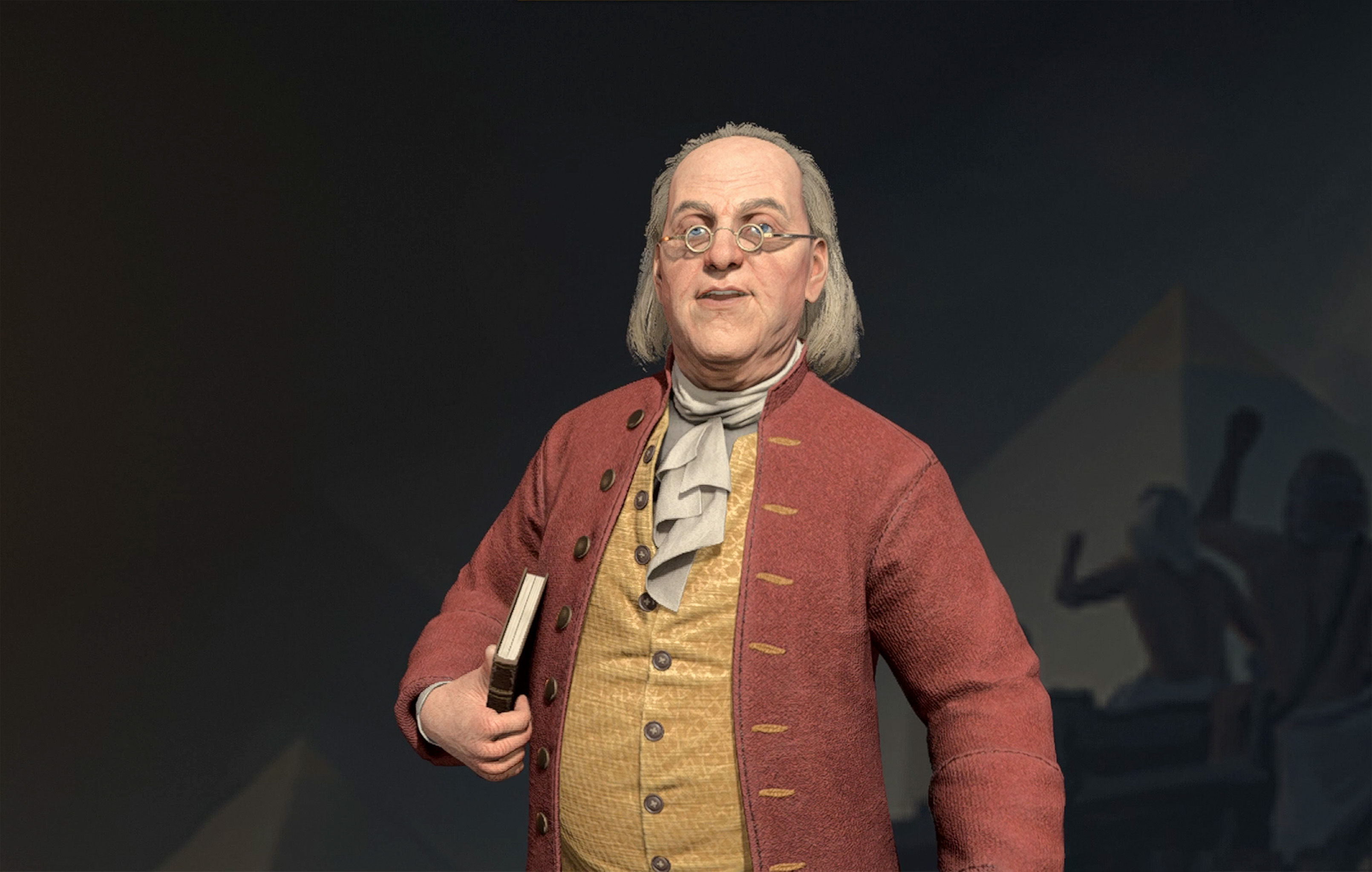 Benjamin Franklin holds a book as one of the best leaders in the Civ 7 tier list