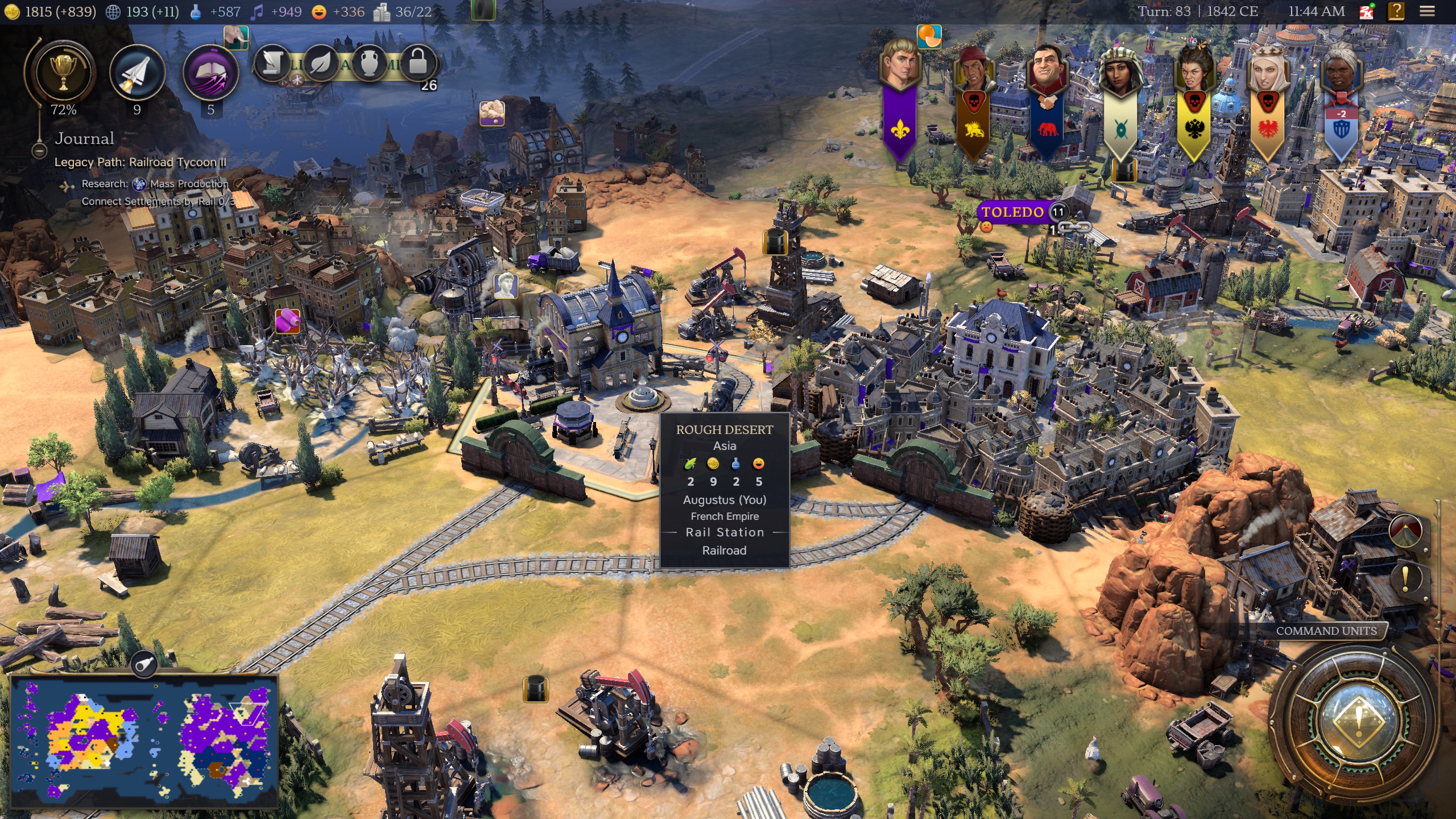 Roads connect a Civ 7 city to resources