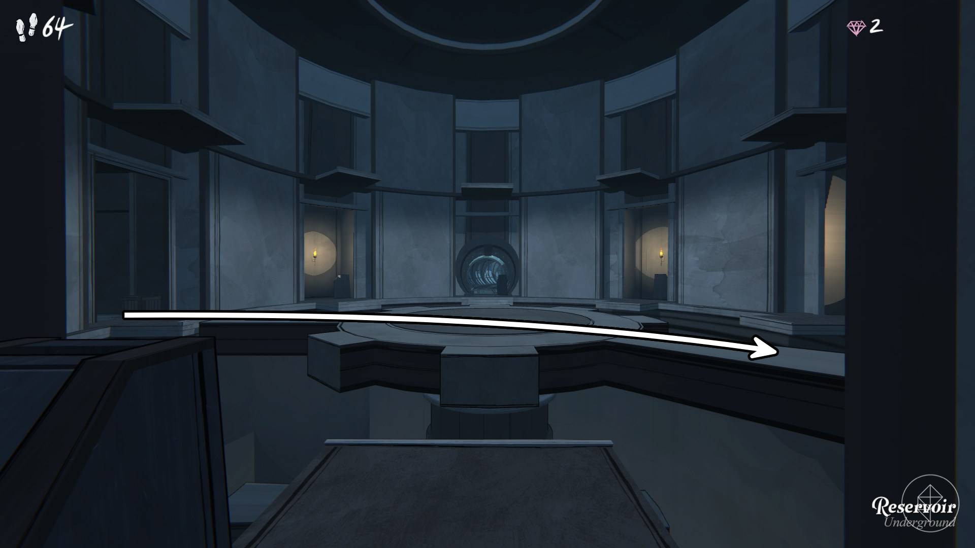 A crossable gear platform found in the Reservoir of Blue Prince.