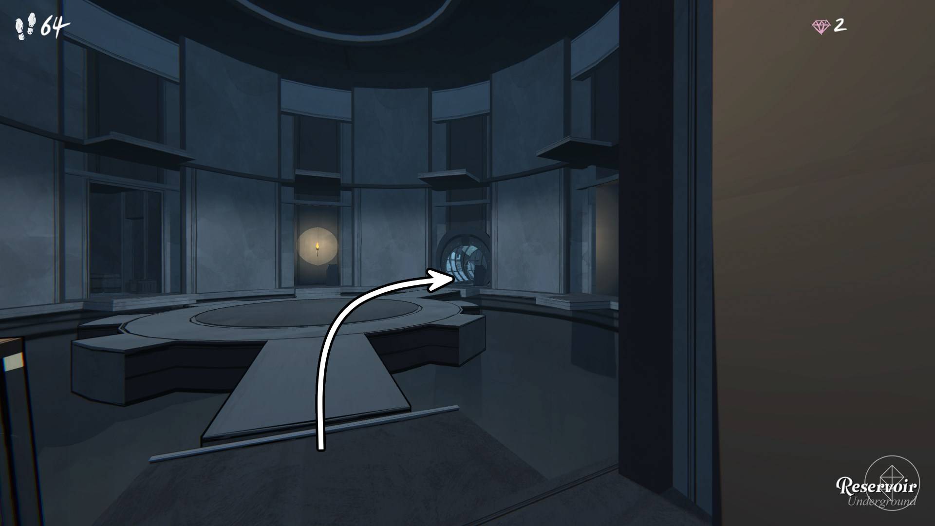 A crossable gear platform found in the Reservoir of Blue Prince.
