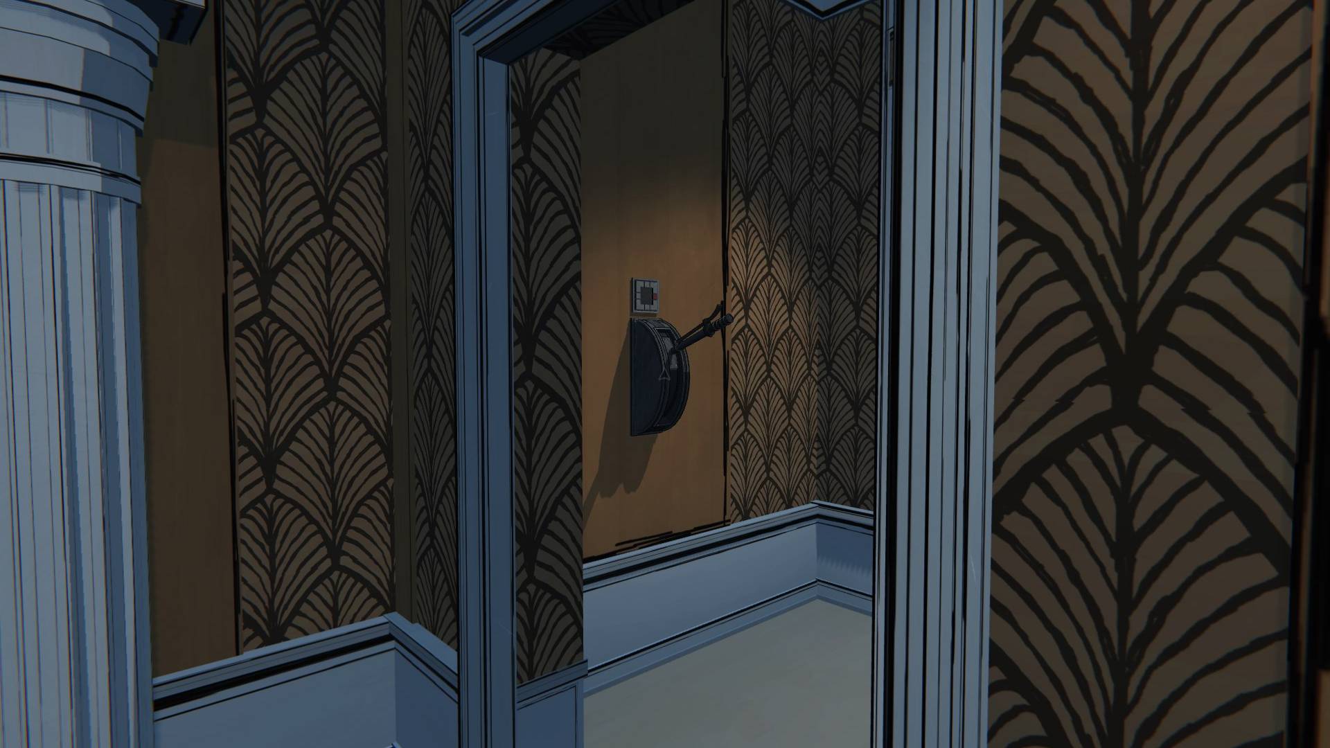 The Great Hall lever hidden inside an entryway in Blue Prince.