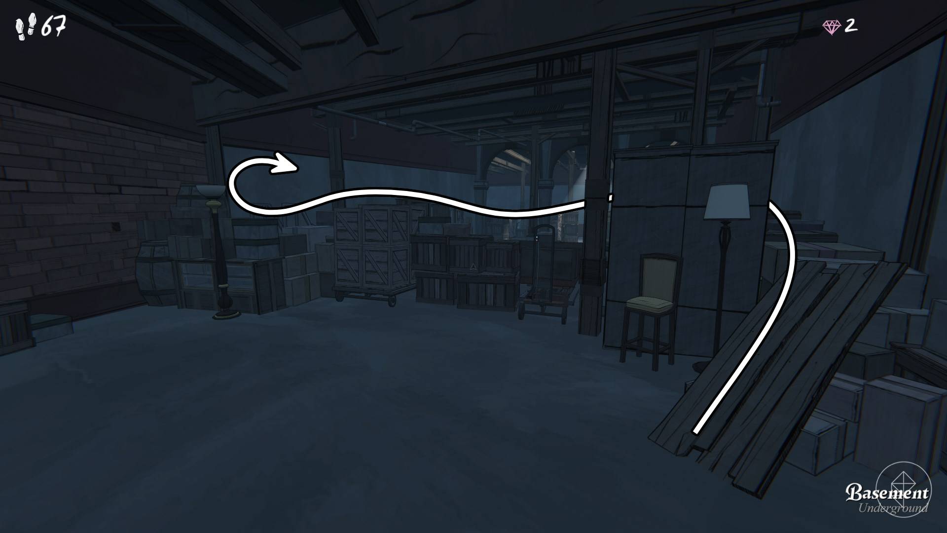 The location of where you’re to place the jacklifts to create a bridge in the basement of Blue Prince.