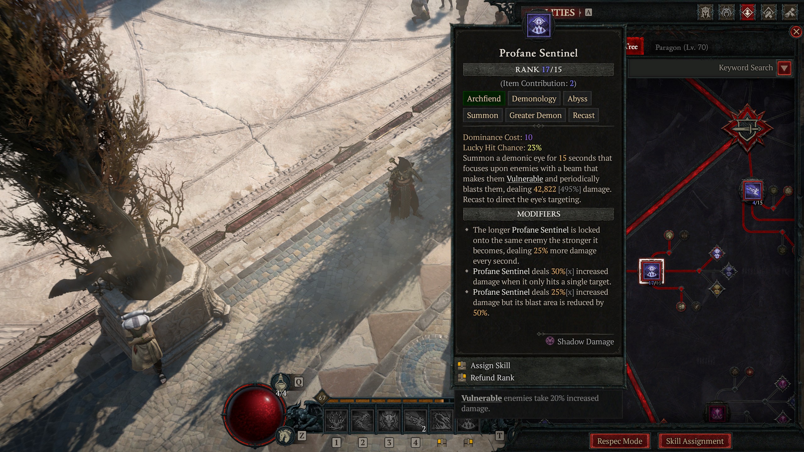 Diablo 4 Warlock build - Profane Sentinel