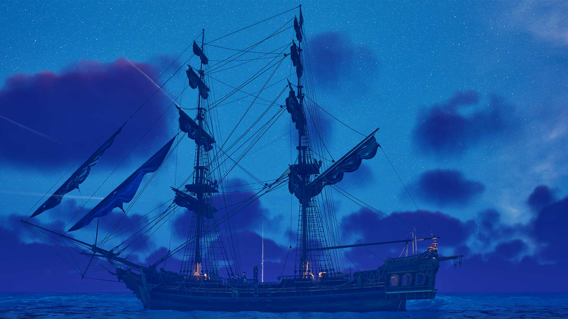 Windrose - The Brethren Brig docked at night
