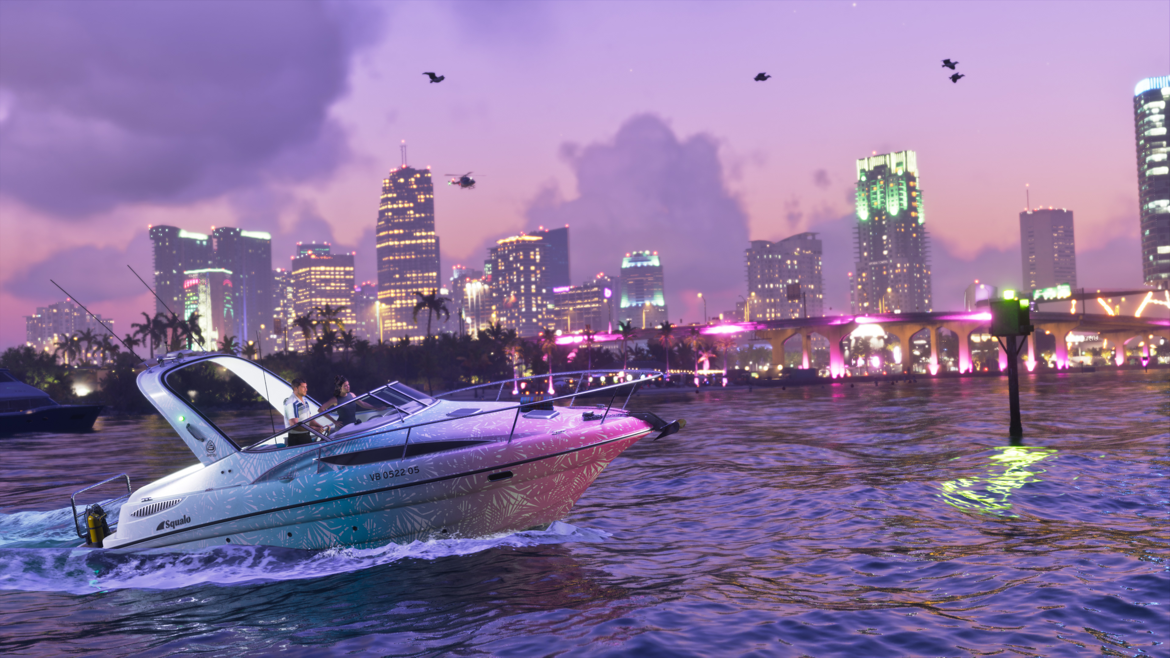 Vice City skyline from the water.